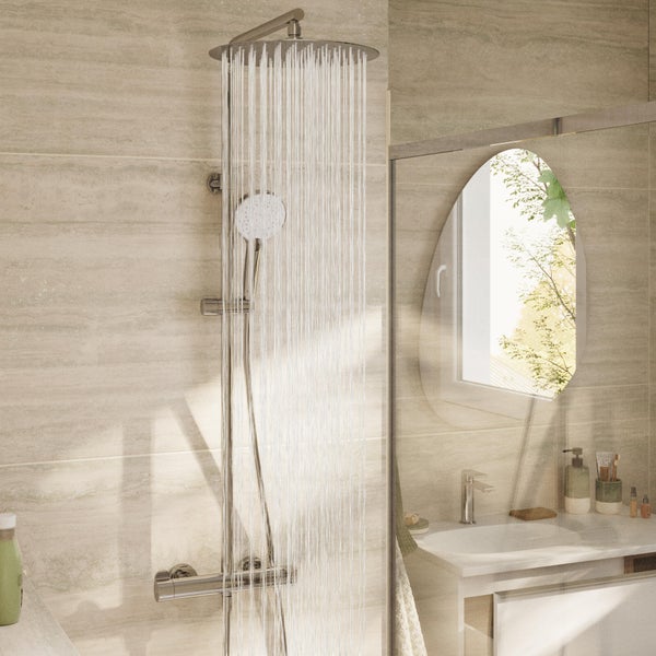 Colonne de douche Icone, thermostatique, chromé, Sensea