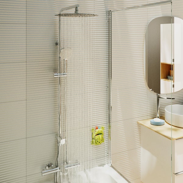 Colonne de douche avec robinet sans robinetterie, SENSEA Icone, chromé