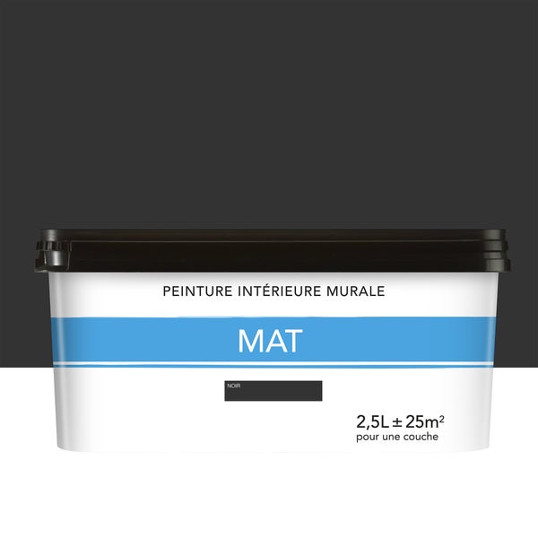 Peinture mur mat 2.5l noir