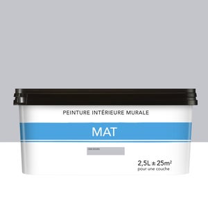 Peinture mur mat 2.5l gris souris