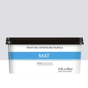 Peinture mur mat 2.5l gris perle