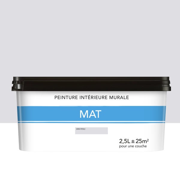 Peinture mur mat 2.5l gris perle