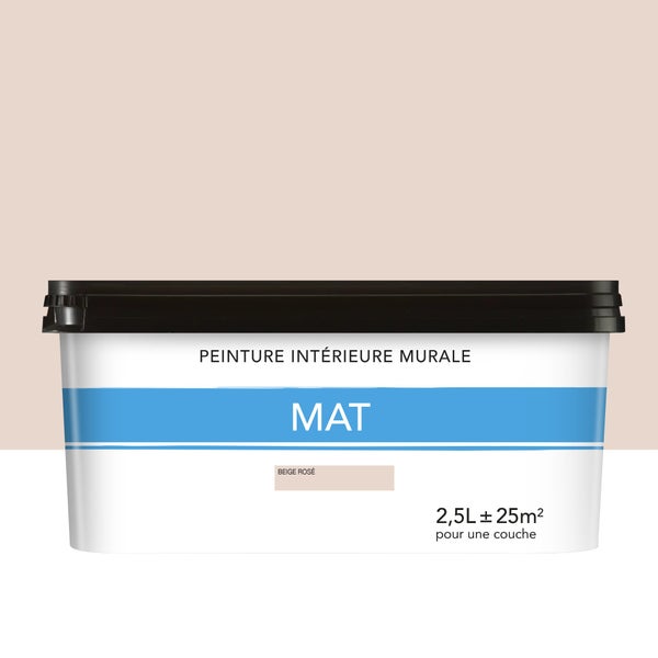 Peinture mur mat 2.5l beige rose