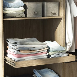 Etagère coulissante SPACEO Evo'M effet chêne pour caisson L.80 x P.54 cm
