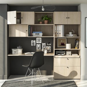 Etagère coulissante SPACEO Evo'M effet chêne pour caisson L.80 x P.54 cm