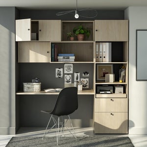 Etagère coulissante SPACEO Evo'M effet chêne pour caisson L.60 x P.54 cm