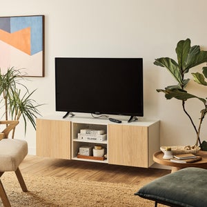 Meuble TV SPACEO Evo'M blanc H.38,4 x L.120,2 x P.38 cm