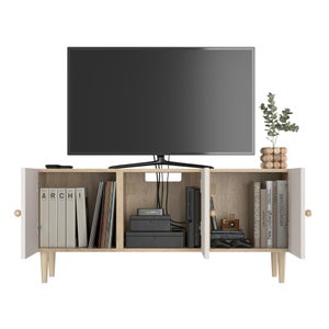 Meuble TV SPACEO Evo'M effet chêne H.38,4 x L.120,2 x P.38 cm