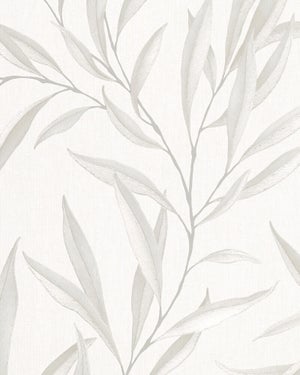 Papier peint intissé Feuillage gris clair