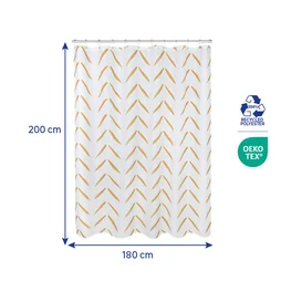Rideau de douche 180 x 200 cm jaune ocre Arrows SENSEA