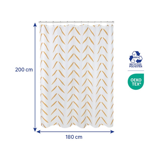 Rideau de douche 180 x 200 cm jaune ocre Arrows SENSEA
