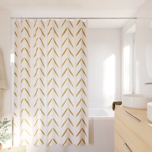 Rideau de douche 180 x 200 cm jaune ocre Arrows SENSEA