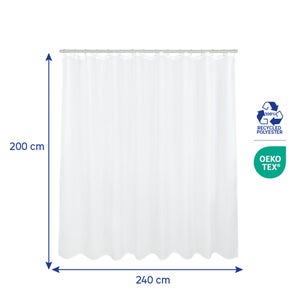 Rideau de douche 240 x 200 cm blanc Easy SENSEA