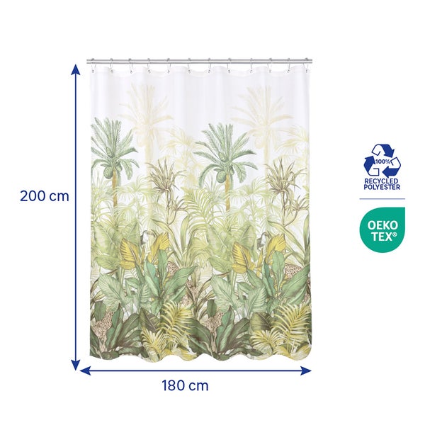Rideau de douche 180 x 200 cm vert / blanc  Amazonia SENSEA