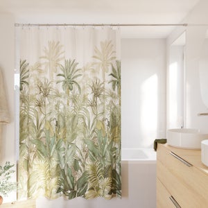 Rideau de douche 180 x 200 cm vert / blanc Amazonia SENSEA