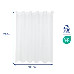Rideau de douche 180 x 200 cm blanc Neo SENSEA