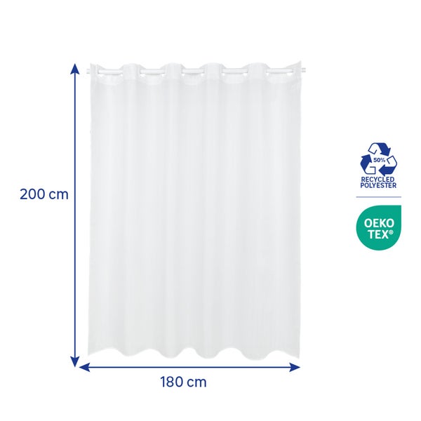 Rideau de douche 180 x 200 cm blanc Neo SENSEA