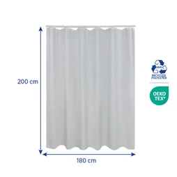 Rideau de douche 180 x 200 cm gris Easy SENSEA