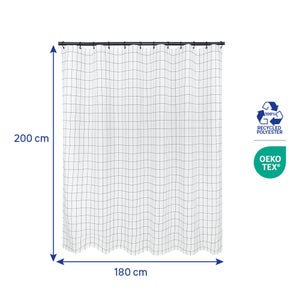 Rideau de douche 180 x 200 cm noir Tiles 2 SENSEA