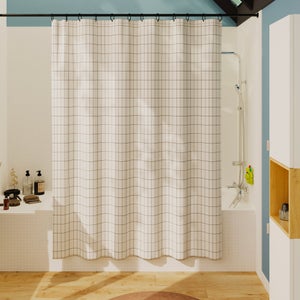 Rideau de douche 180 x 200 cm noir Tiles 2 SENSEA
