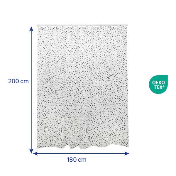 Rideau de douche 180 x 200 cm gris Essential  SENSEA