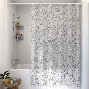 Rideau de douche 180 x 200 cm gris Essential SENSEA