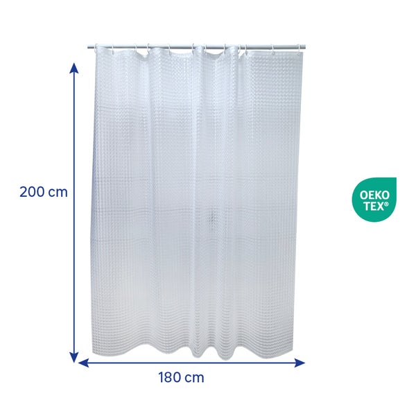 Rideau de douche 180 x 200 cm transparent Essential  SENSEA
