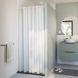 Rideau de douche 120 x 200 cm blanc Neo SENSEA