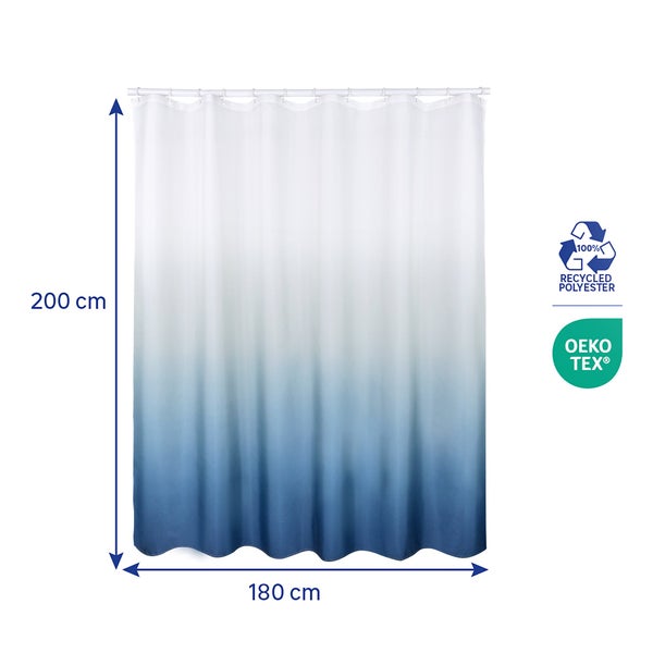 Rideau de douche 180 x 200 cm bleu  Tie  dye SENSEA
