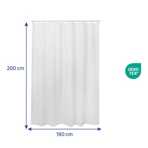Rideau de douche 180 x 200 cm blanc Mia