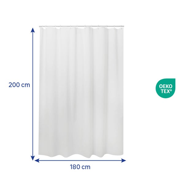 Rideau de douche 180 x 200 cm blanc Mia
