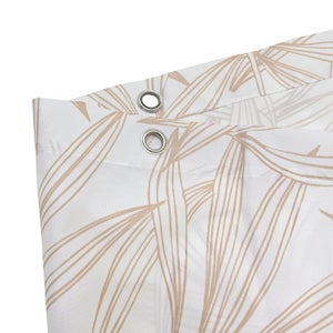 Rideau de douche 180 x 200 cm blanc / beige Leaves SENSEA
