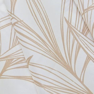 Rideau de douche 180 x 200 cm blanc / beige Leaves SENSEA
