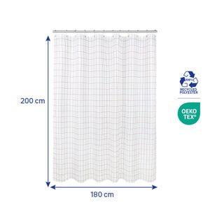 Rideau de douche 180 x 200 cm blanc / orange Tiles 1 SENSEA