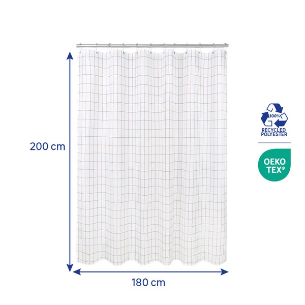 Rideau de douche 180 x 200 cm blanc / orange Tiles 1 SENSEA