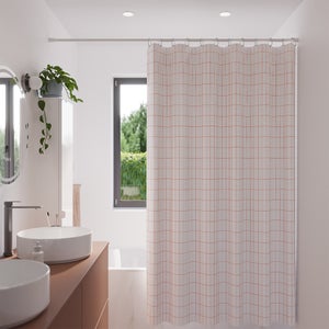Rideau de douche 180 x 200 cm blanc / orange Tiles 1 SENSEA