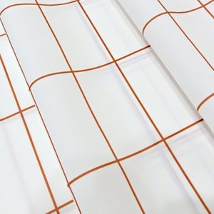 Rideau de douche 180 x 200 cm blanc / orange Tiles 1 SENSEA