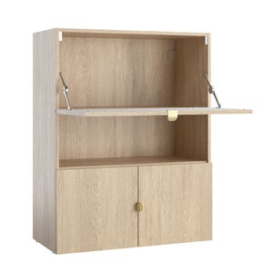 Tablette rabattable de bureau SPACEO Evo'M effet chêne pour caisson L.80xP.38 cm