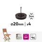 Patin plastique a clouer diamètre 19 mm 4 pièces