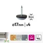 Patin glisseur a clouer diamètre 17 mm 4 pièces