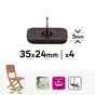 Patin plastique a clouer 35 x 24 mm 4 pièces