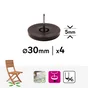 Patin plastique a clouer diamètre 30 mm 4 pièces