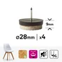 Patin feutre a clouer diamètre 28 mm 4 pièces