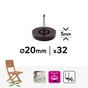 Patin glisseur a clouer diamètre 20 mm 32 pièces