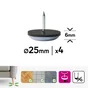 Patin glisseur a clouer diamètre 25 mm 4 pièces