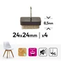 Patin feutre a clouer diamètre 24 x 24 mm 4 pièces