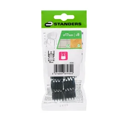 Embout rentrant plastique noir diamètre 17 mm 8 pièces