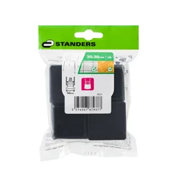 Embout rentrant plastique noir 38 x 38 mm 4 pièces