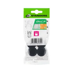 Embout rentrant plastique noir diamètre 24 mm 4 pièces