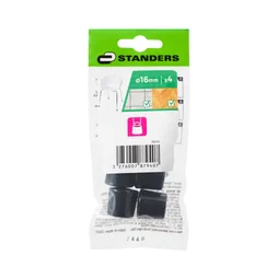 Embout envellopant plastique noir diamètre 16 mm 4 pièces